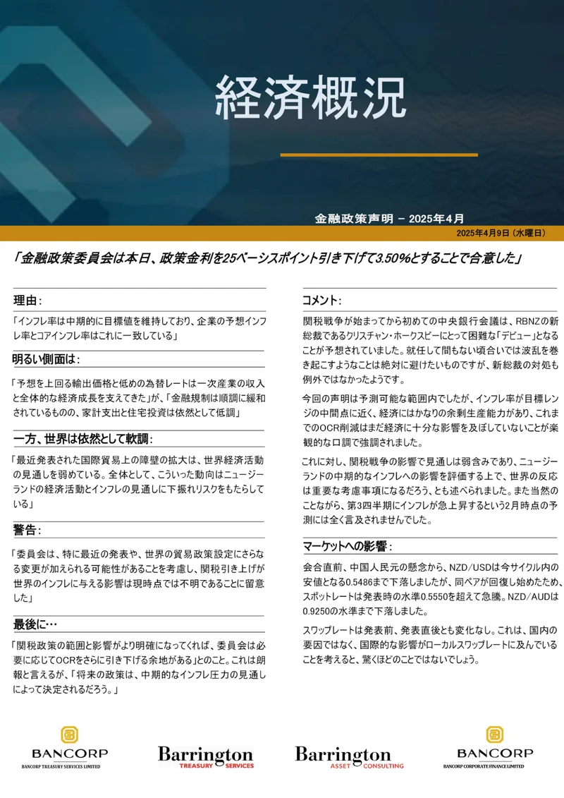 市況レポート 2025年04月09日